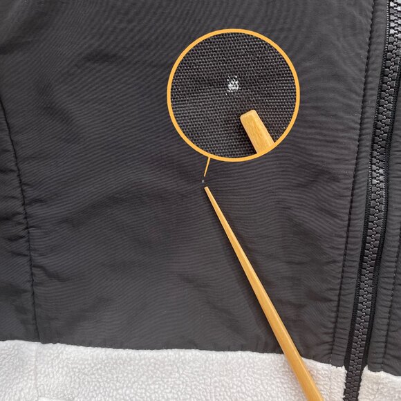 The North Face Denali Fleece Jacket White Gray Nylon Shell Panelled Medium - Picture 8 of 15